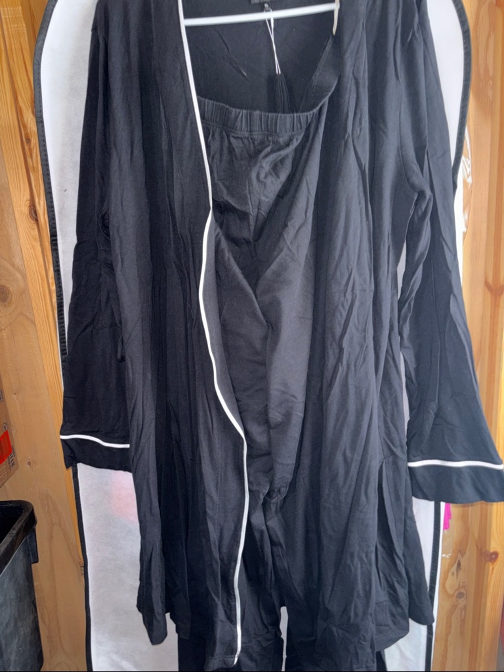Cosabella Black Pajama Set with White Piping - Picture 2 of 8